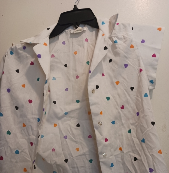 Heart Print Button Down - Picture 6 of 6